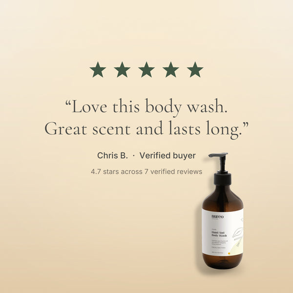 Five star review from verified buyer Chris B: love this body wash, great scent and lasts long