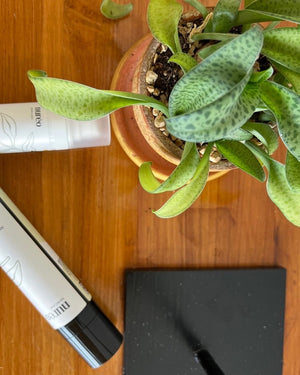 nuréo Vitamin C Serum and Anti-Age Day Cream on a wooden table